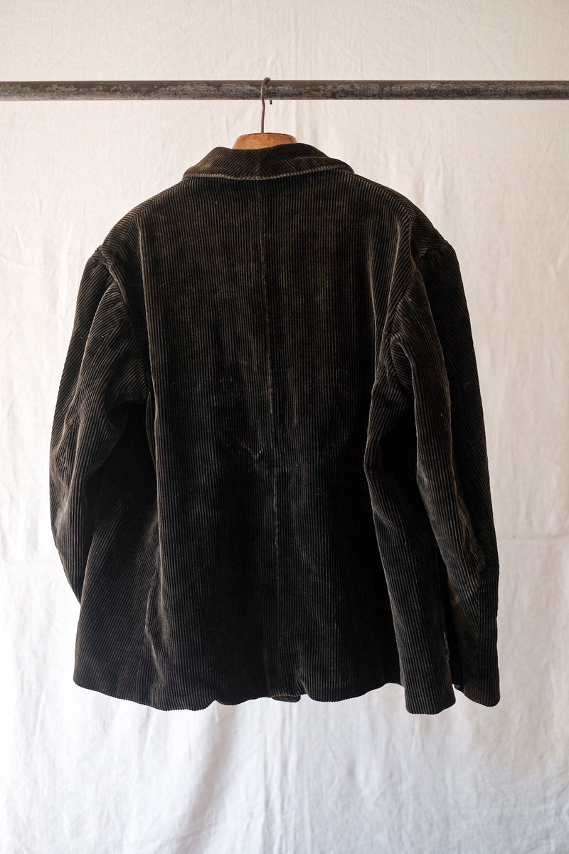 【~30's】French Vintage Dark Brown Corduroy Gamekeeper Hunting Jacket