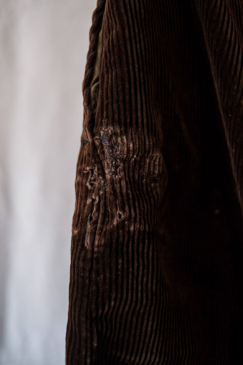 【~30's】French Vintage Brown Corduroy Work Pants "CREPIER"