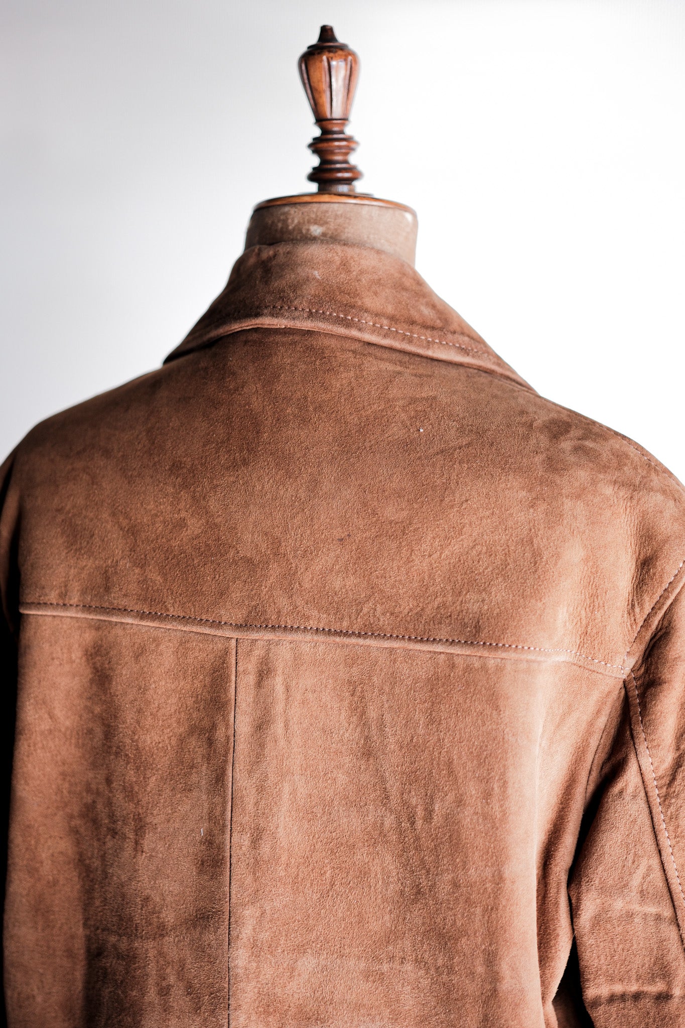 ［~60's］French Vintage Brown Suede Zip Up Jacket