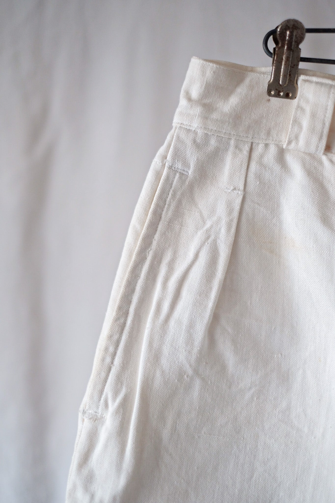 【~50's】French Navy White Cotton Linen Shorts