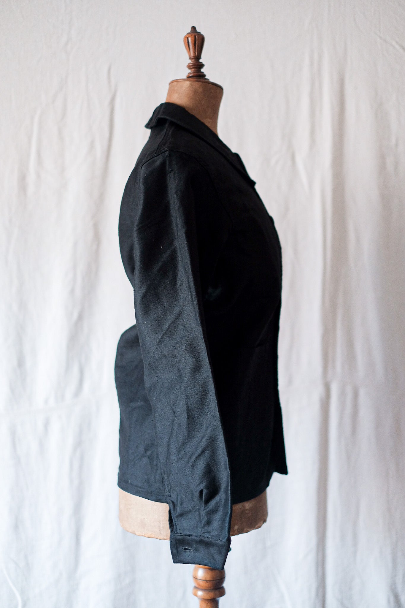 [~ 40's] French Vintage Black Moleskin Work Jacket