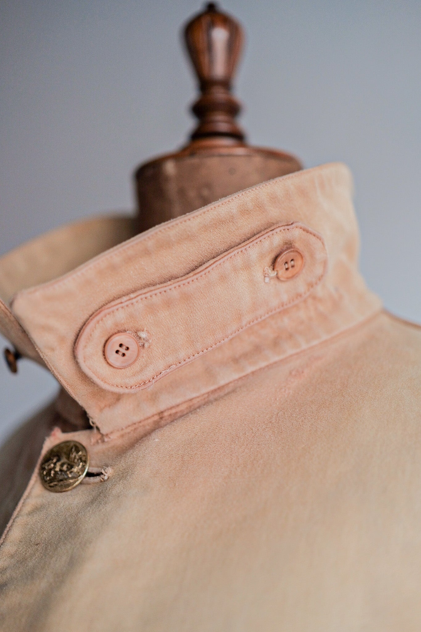 ［~30's］French Vintage Moleskin Hunting Jacket With Chin Strap