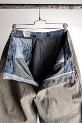 [~ 40's] กางเกง Chambray สีดำวินเทจฝรั่งเศส