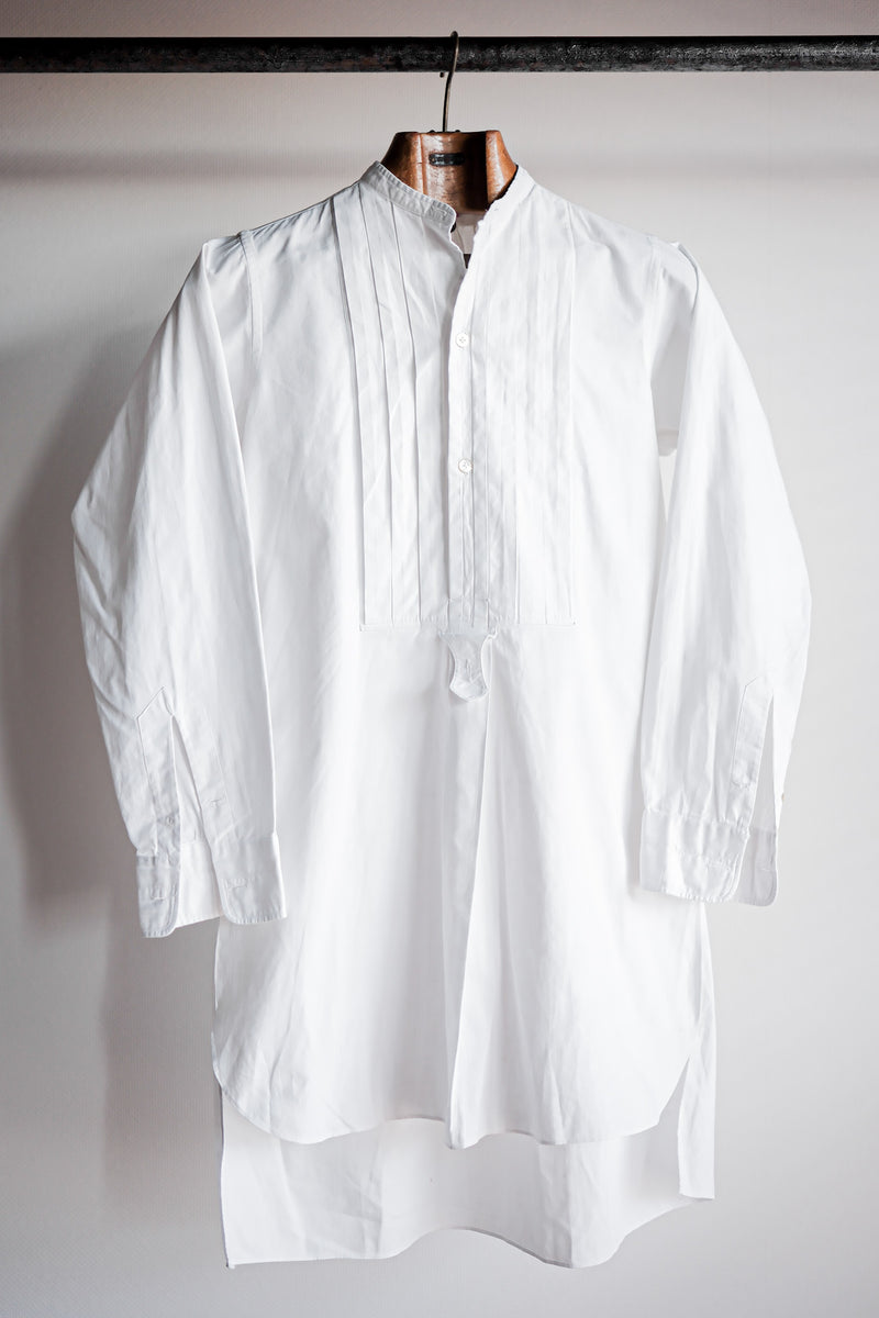 30年代~40年代 BELLE JARDINIERE デタッチャブルカラー 長袖シャツ ユーロ  ヨーロッパ ホワイト (メンズ 41)   O8720