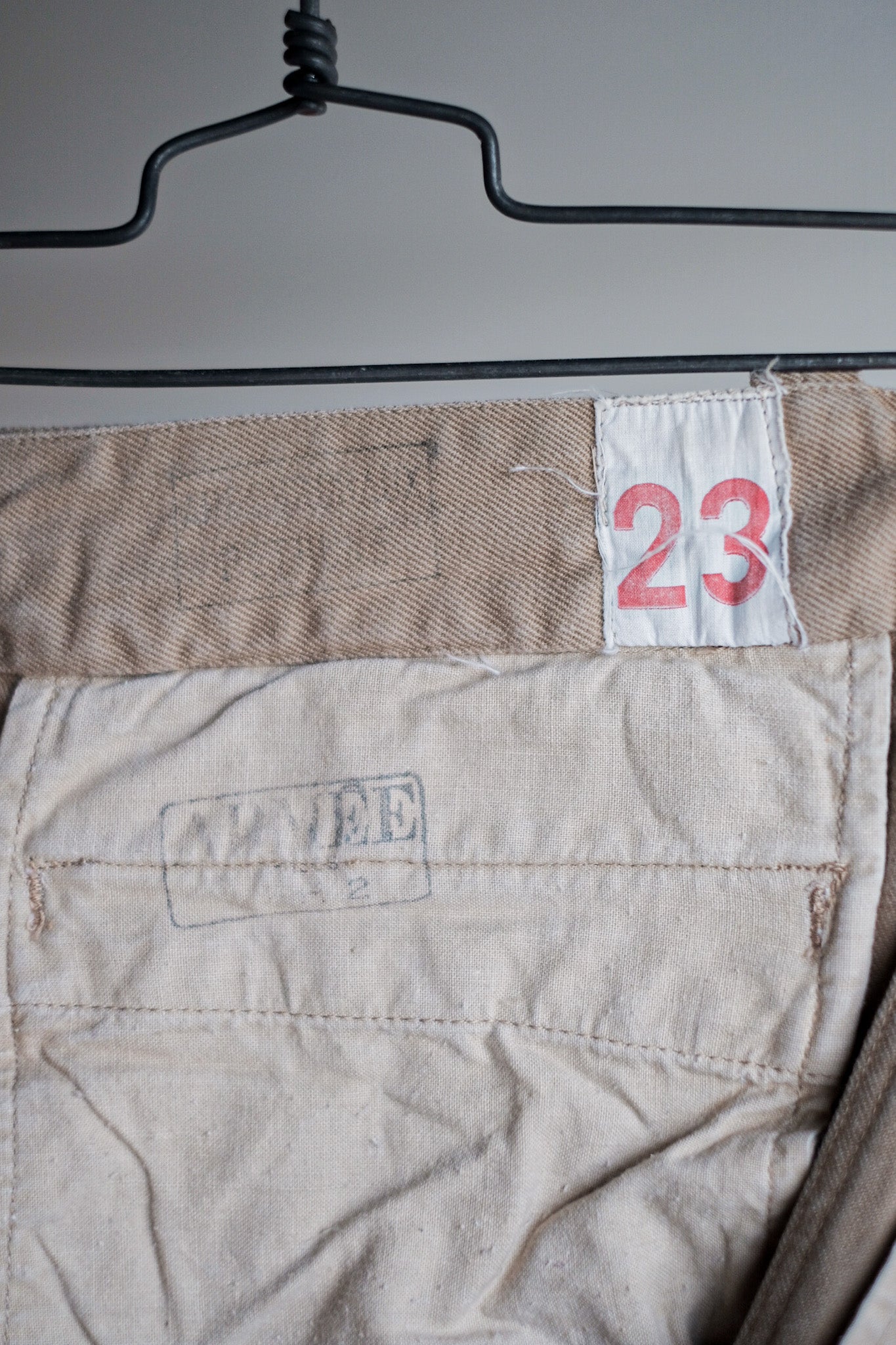 [~ 60's] French Army M52 CHINO TROUSERS SIZE.23