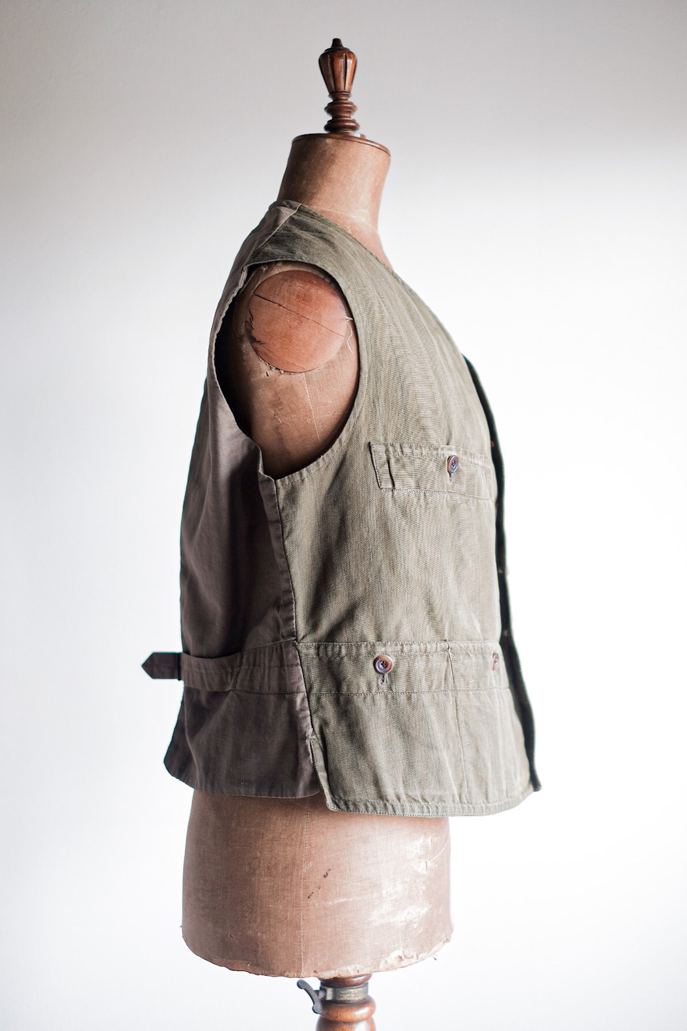 ［~20's］French Vintage Moss Green Hunting Gilet & Jodhpurs "Au Louvre"