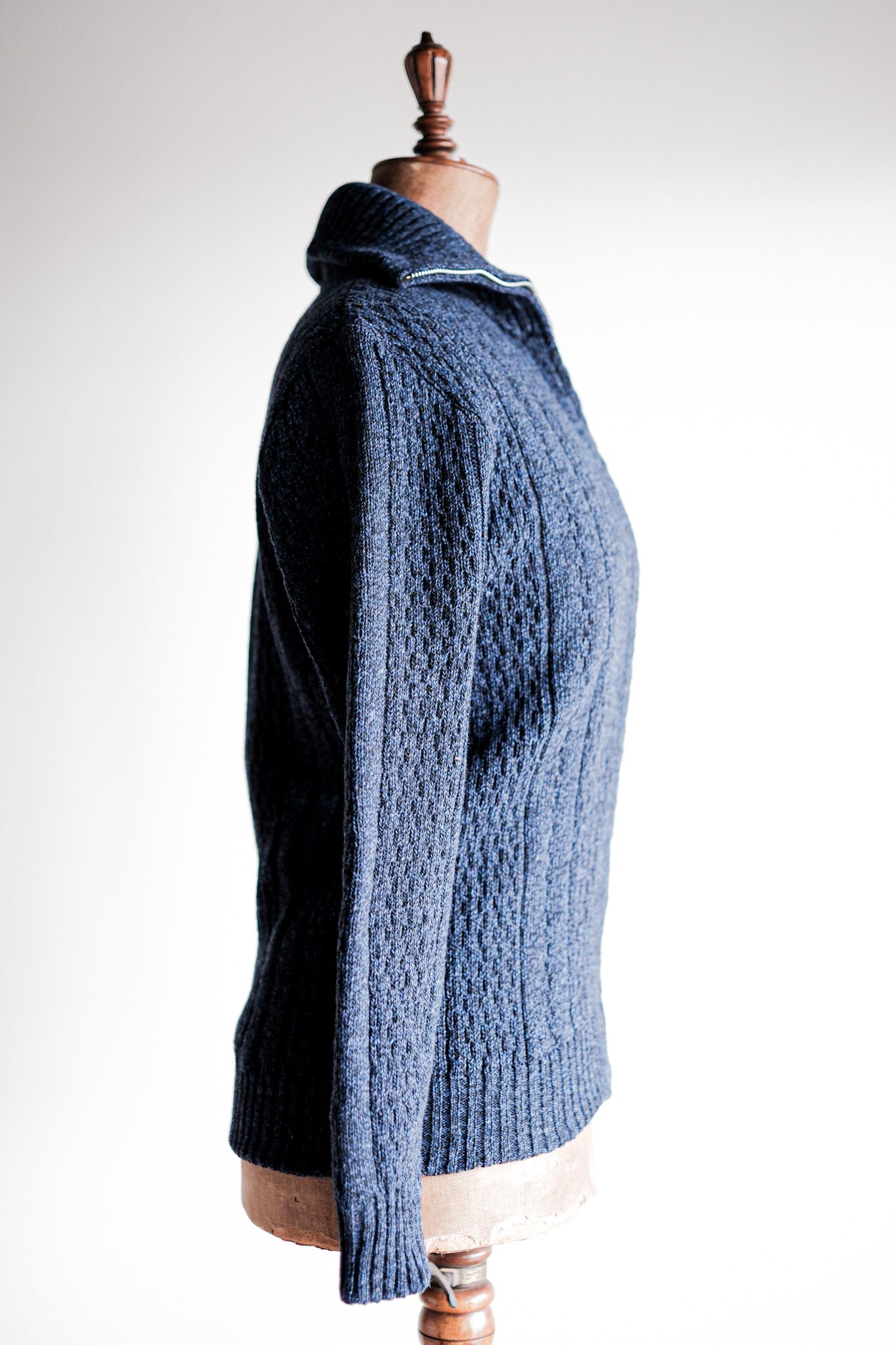 [~ 60's] Cardigan de laine zippée vintage française "Stock Dead"