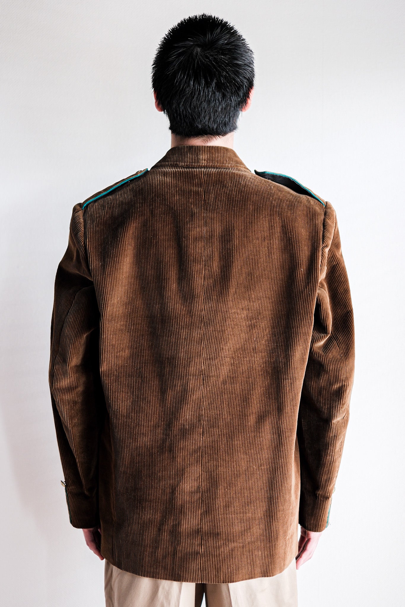 ［~30’s］Italian Army Double Breasted Brown Corduroy Jacket “Dead Stock”
