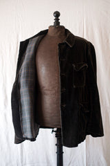 【~30's】French Vintage Dark Brown Corduroy Gamekeeper Hunting Jacket