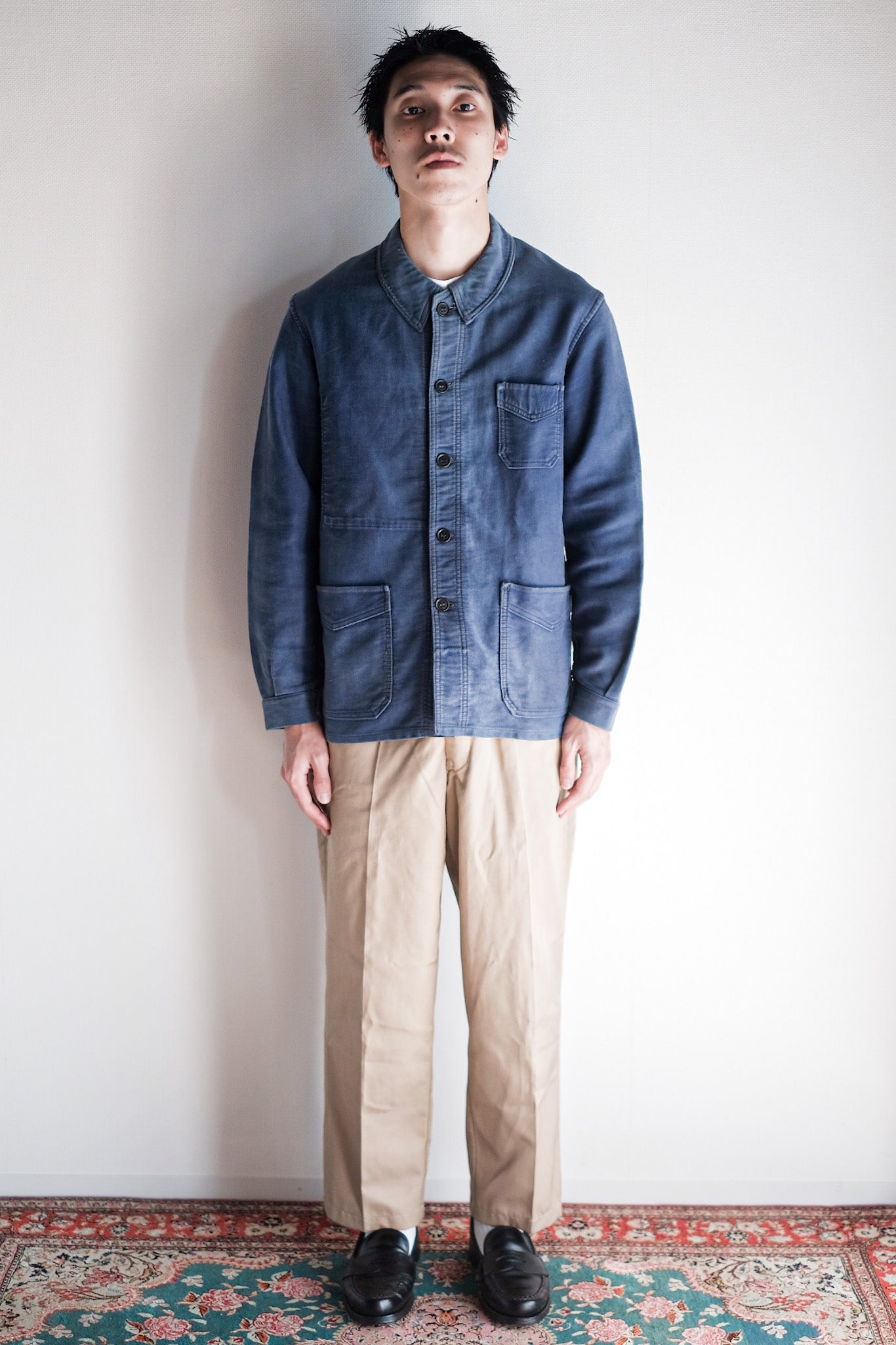 ［~40's］French Vintage Blue Moleskin Work Jacket