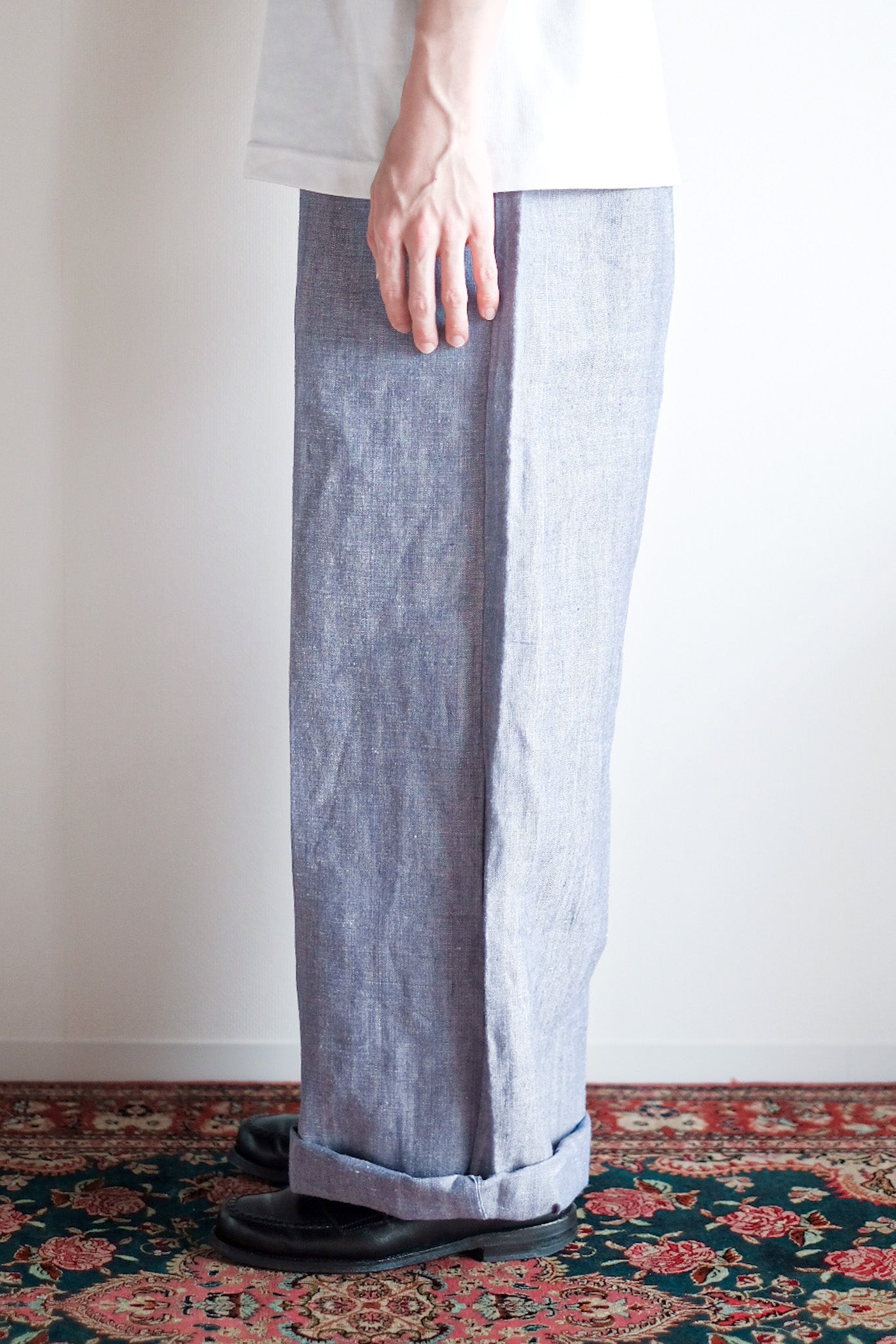 [~ 50's] French Navy Ramie Linen Sailor Pant "Dead Stock"
