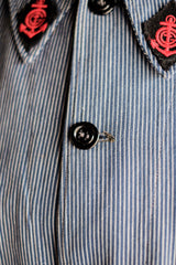 [~ 50's] แจ็คเก็ตลายผ้าฝ้ายวินเทจฝรั่งเศส "CGT"
