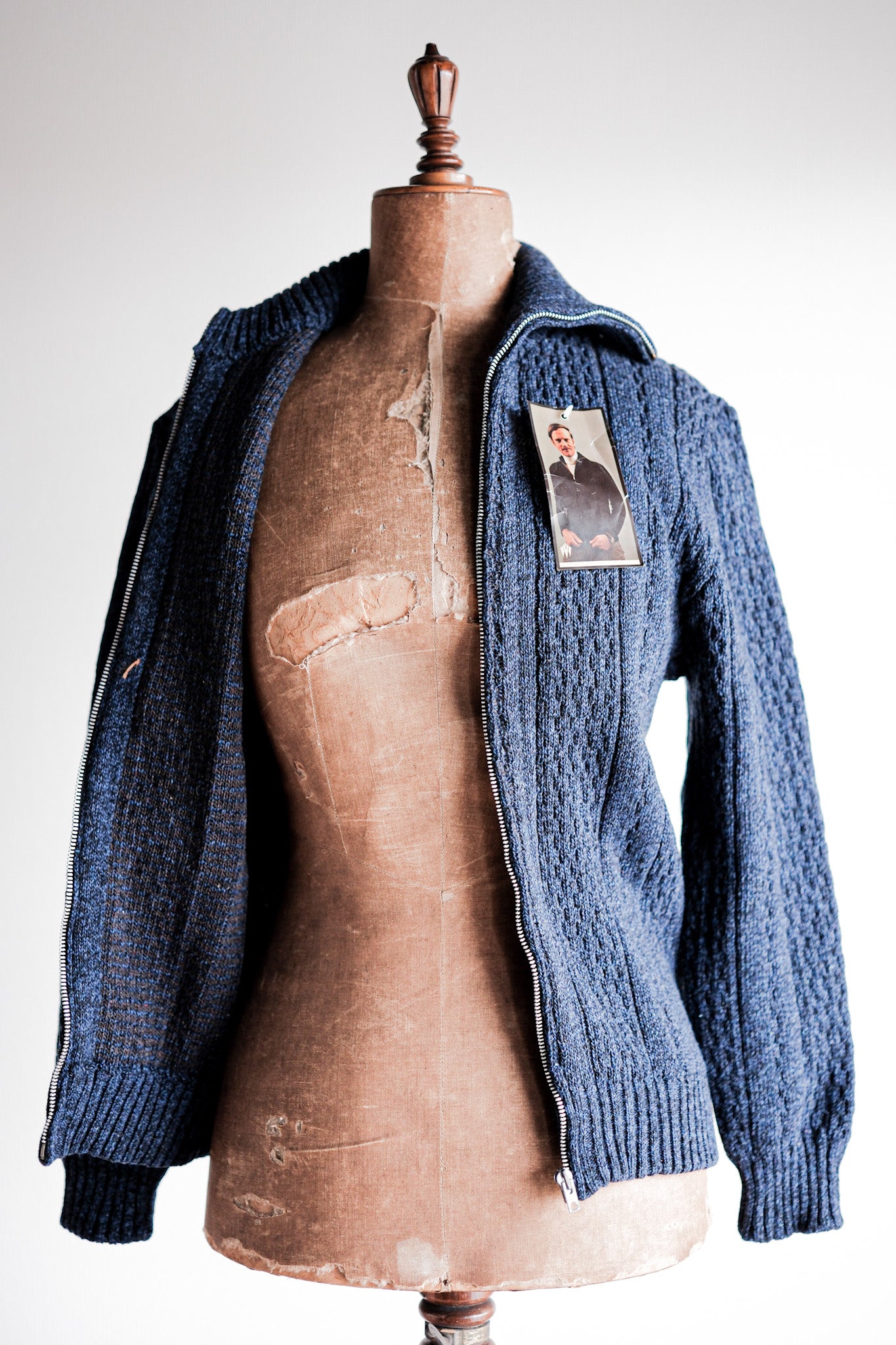 [〜60年代]法國復古全扎羊毛開衫“死股”