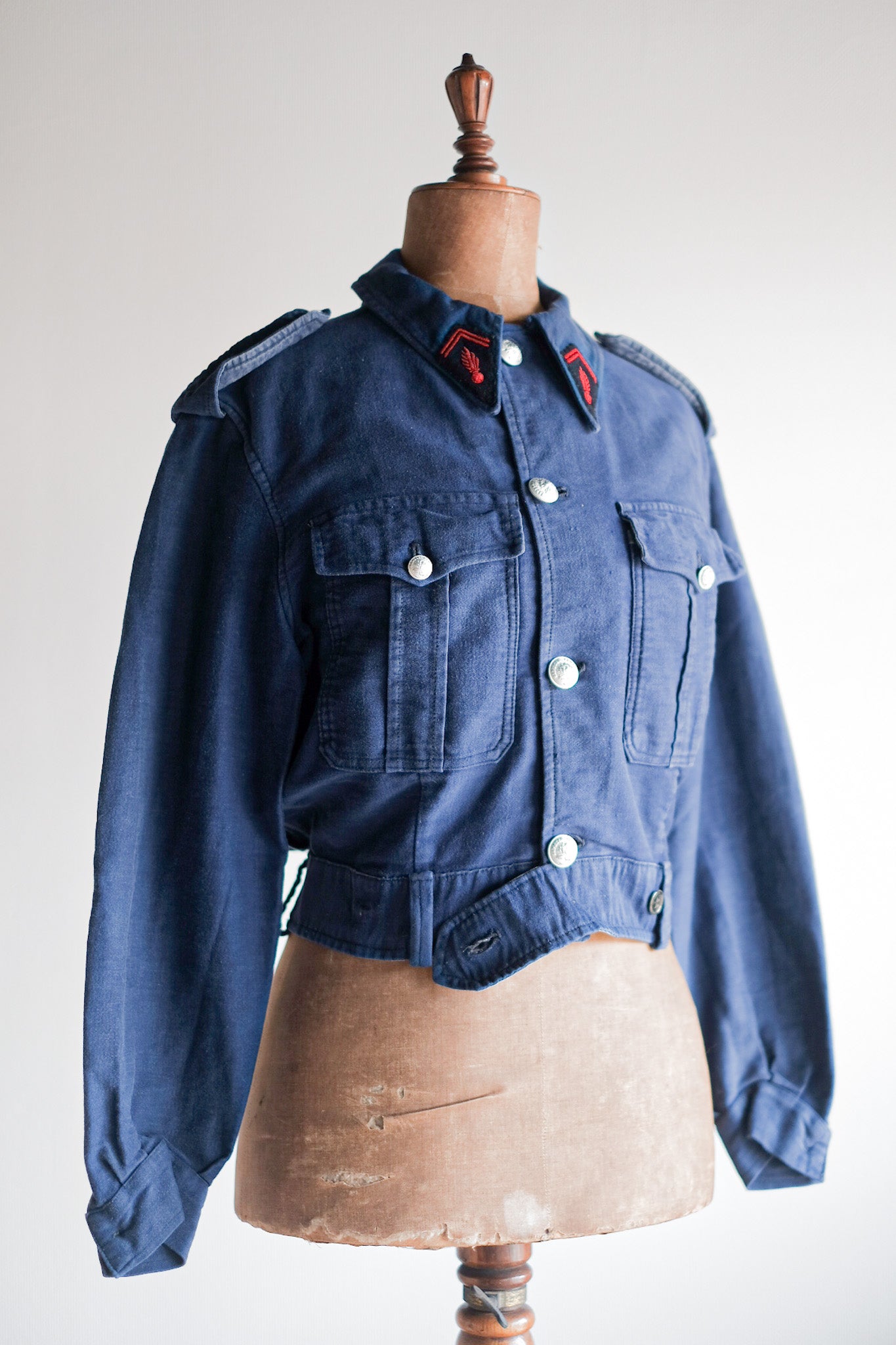 [~ 40's] French Vintage Blue Moleskin Fireman Jacket