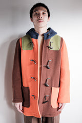 【~90's】Old INVERTERE Crazy Pattern Wool Duffle Coat "Moorbrook"