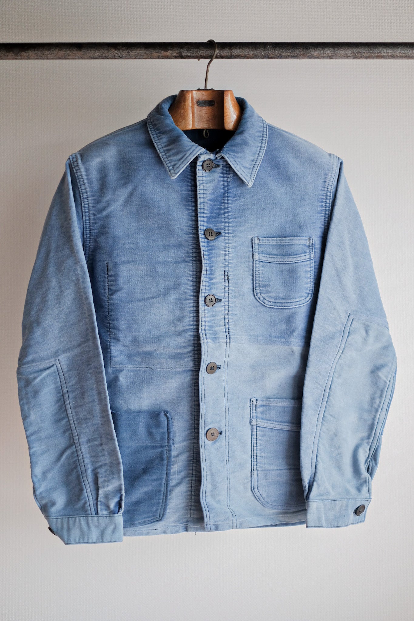 ［~50's］French Vintage Blue Moleskin Work Jacket "Le Mont St. Michel"