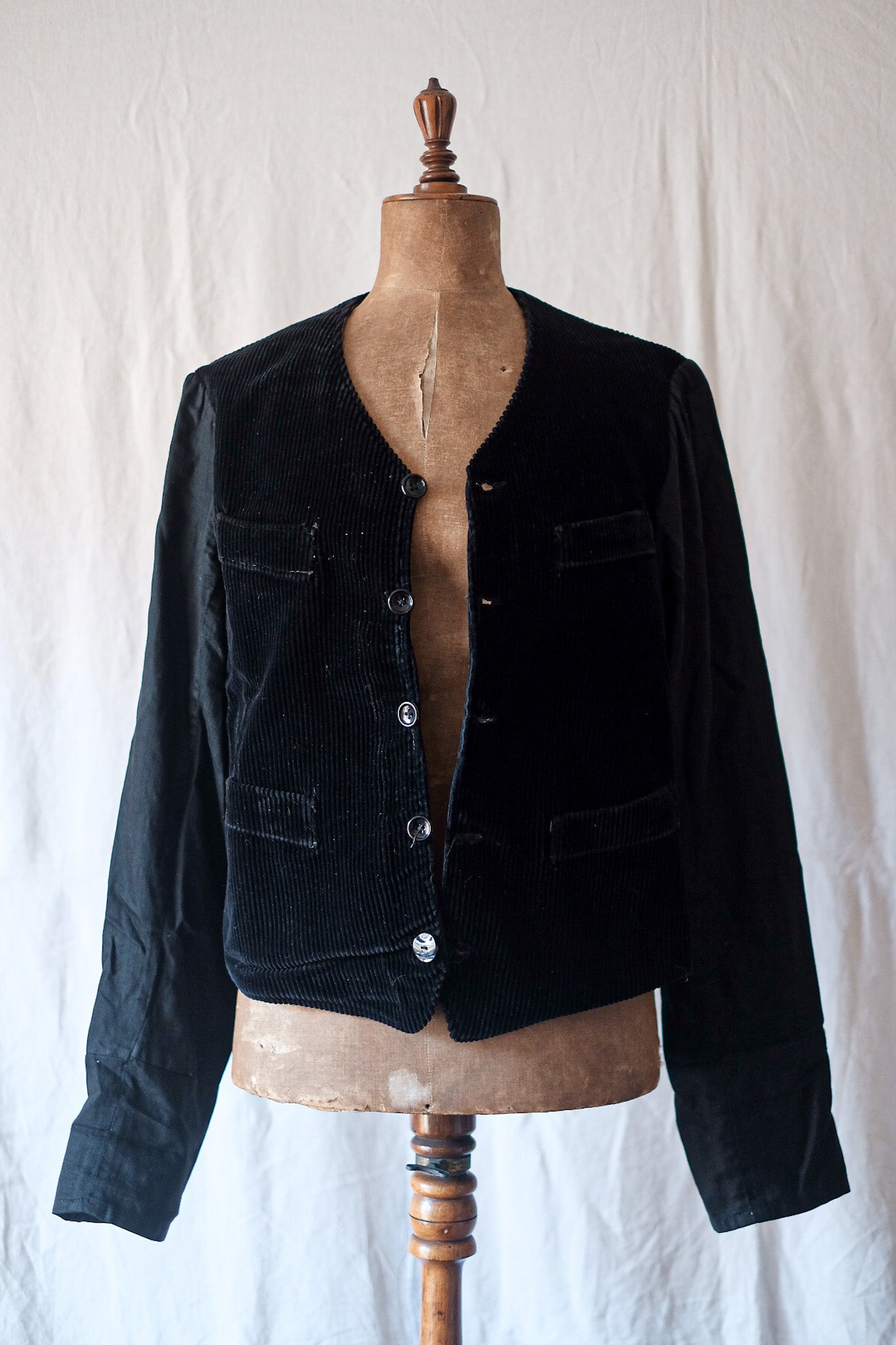 [〜50年代]法國復古黑色燈芯絨吉列夾克