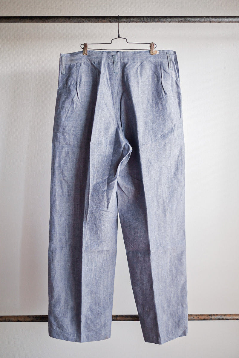 [~ 50's] กองทัพเรือฝรั่งเศส Ramie Linen Sailor Pant "Dead Stock"