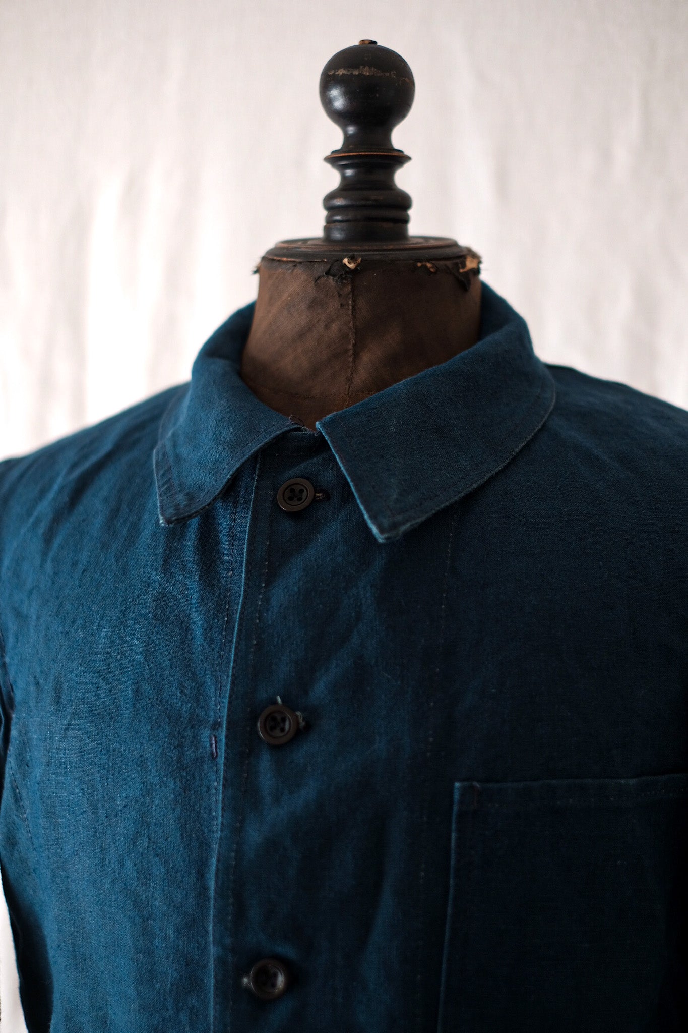 [~ 30's] French Vintage Indigo Linen Work Jacket