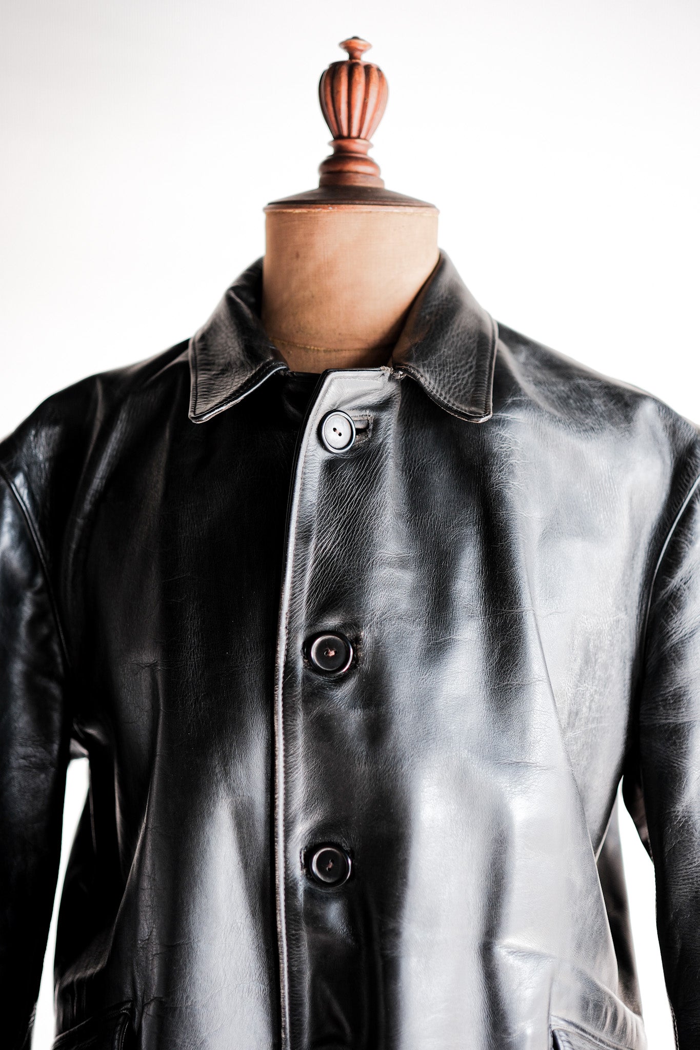 【~40's】French Vintage Horse Hide Leather Jacket