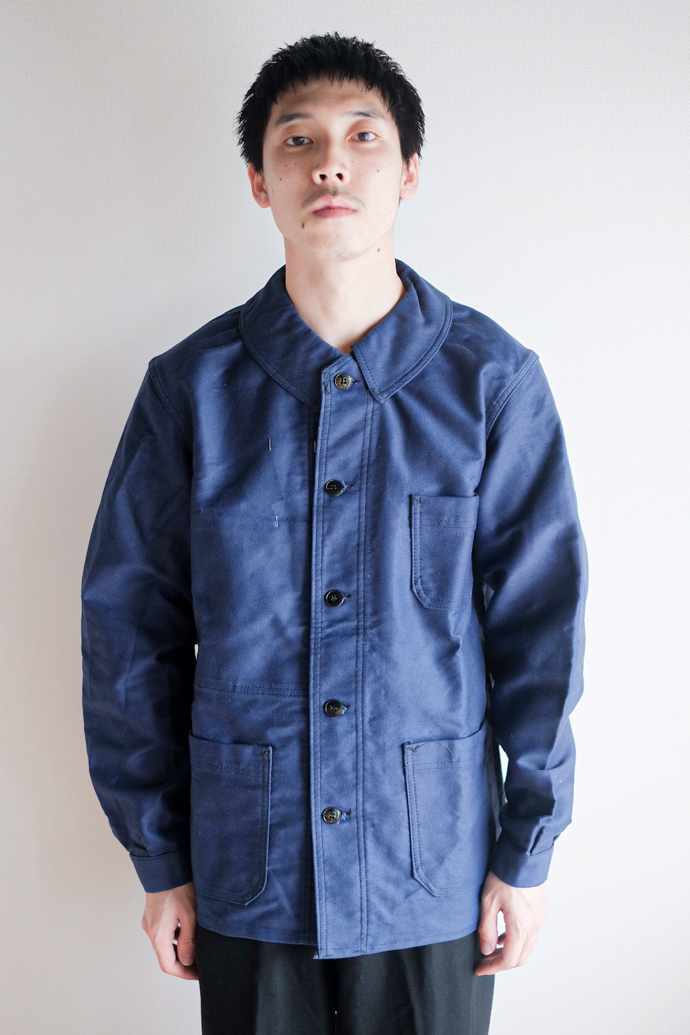 ［~50's］French Vintage Blue Moleskin Work Jacket "Dead Stock"