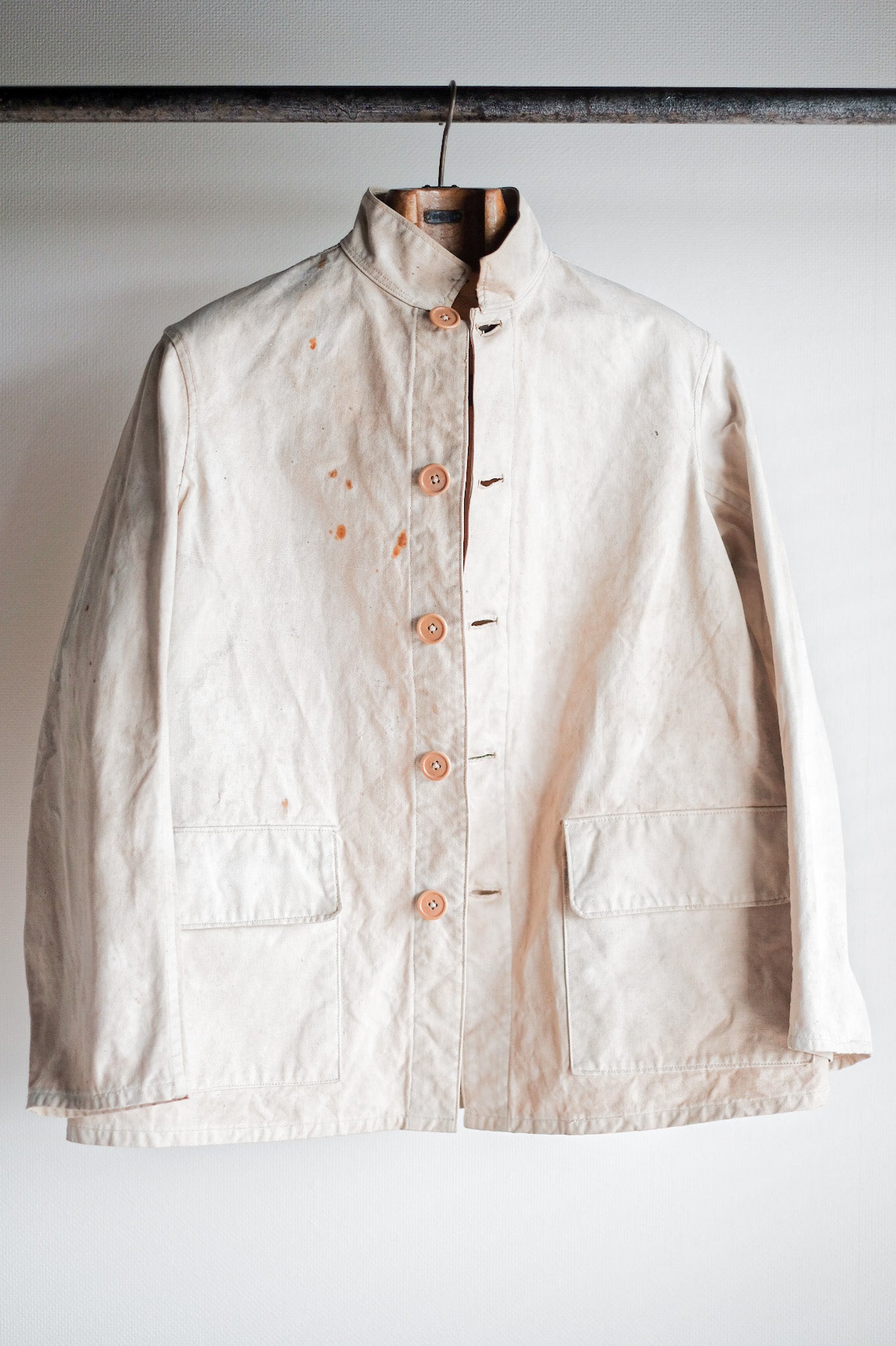 【~30's】French Vintage Stand Collar Linen Jacket