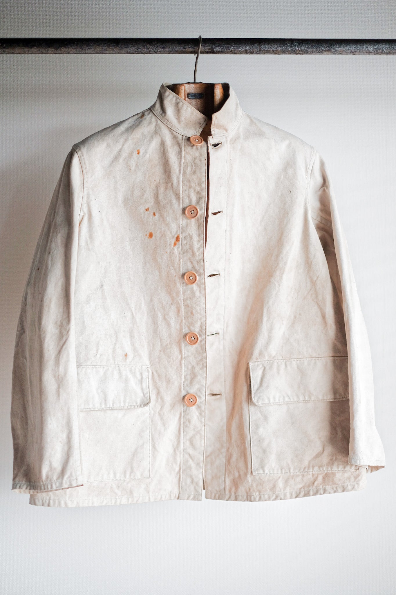 ［~30's］French Vintage Stand Collar Linen Jacket