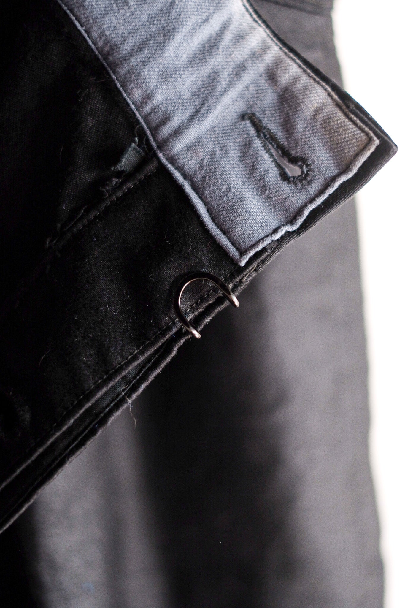 [〜40年代]法國復古黑色摩爾斯皮膚褲“死庫存”