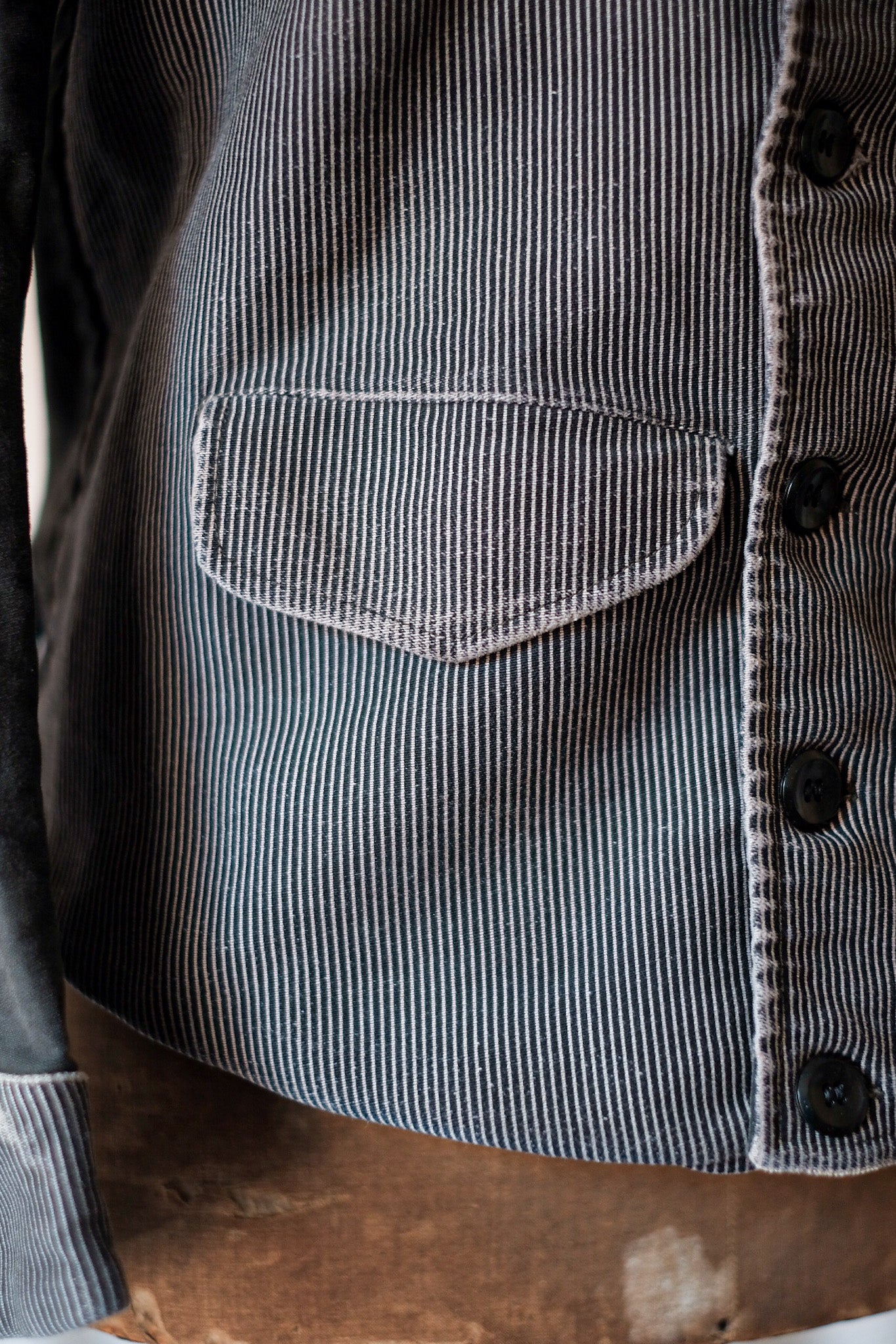 【~50's】Belgium Vintage Printed Moleskin Double Breasted Work Jacket