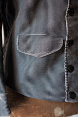【~50's】Belgian Vintage Printed Moleskin Double Breasted Work Jacket