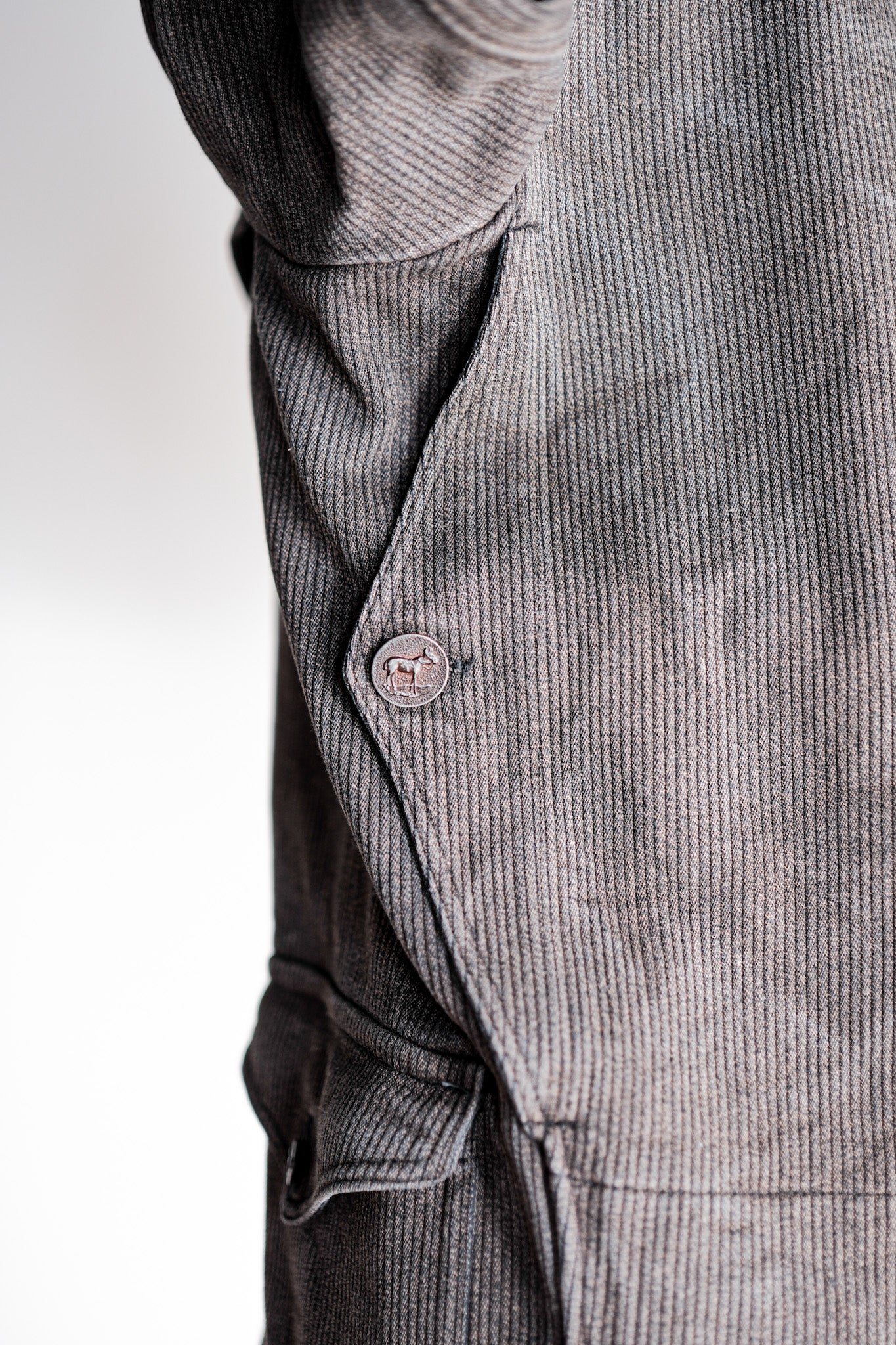 ［~40's］French Vintage Brown Salt & Pepper Cotton Pique Hunting Jacket
