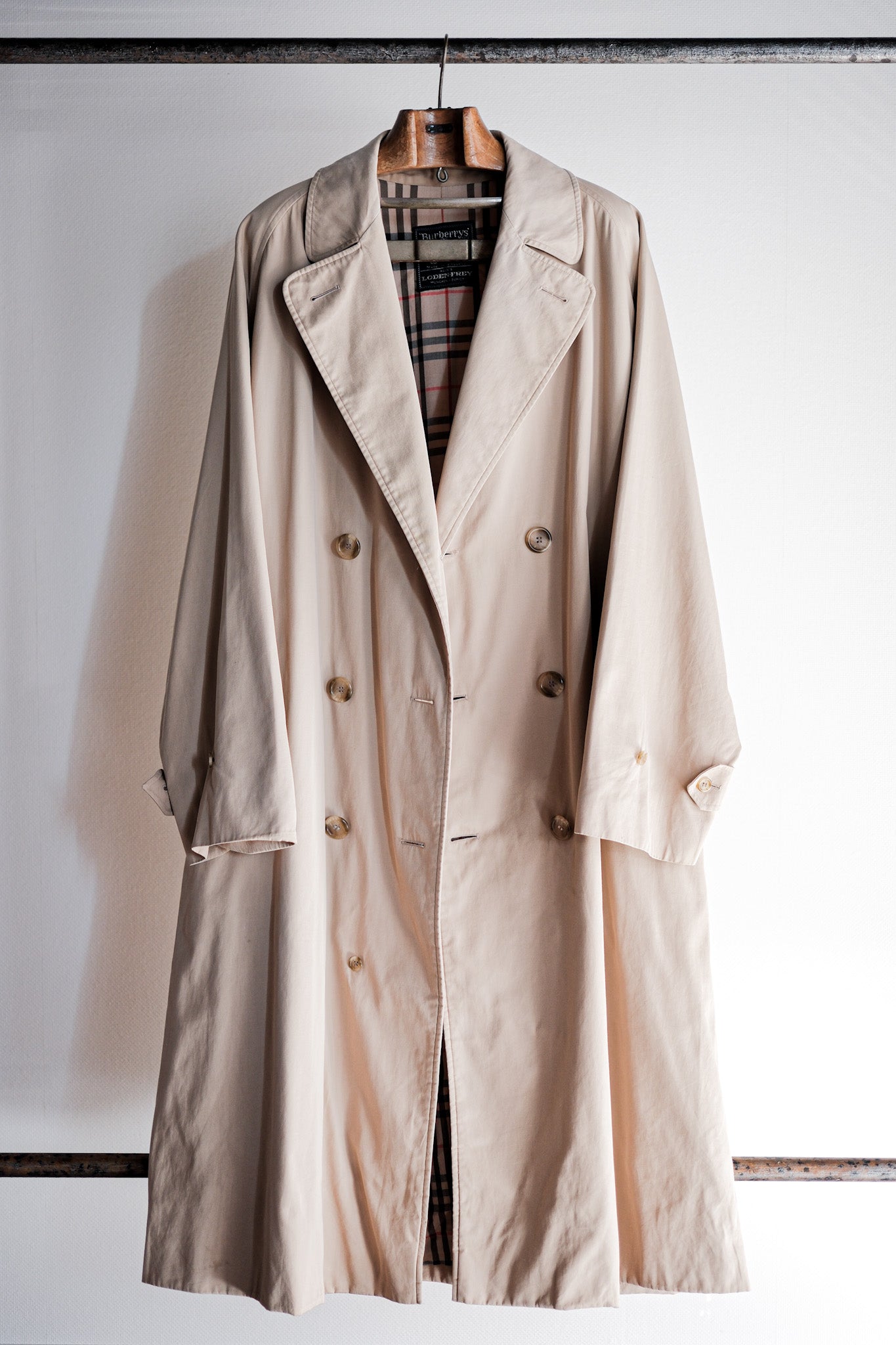 [〜70年代]復古Burberry的單一raglan雙胸外套“ Loden-Frey定制”
