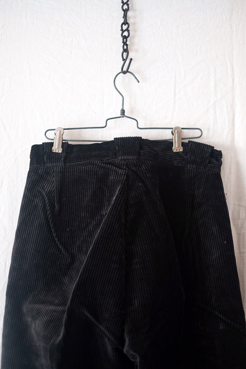 【~40's】French Vintage Black Corduroy Work Pants "Dead Stock"