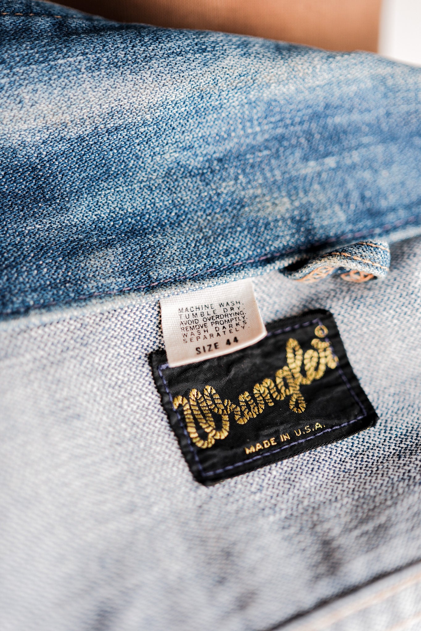 【~70's】Vintage Wrangler 124MJ Denim Jacket With Patches Size.44