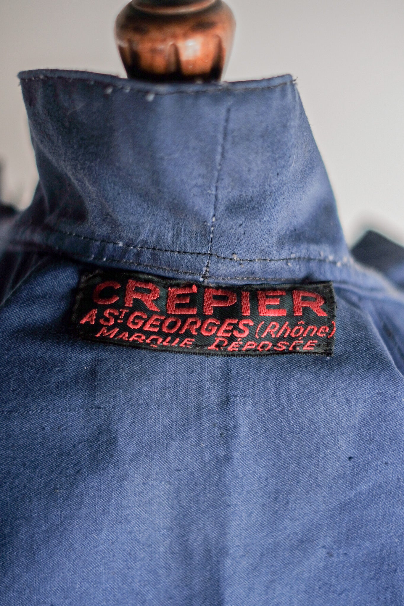 【~40's】French Vintage Blue Moleskin Cyclist Jacket "Dead Stock"