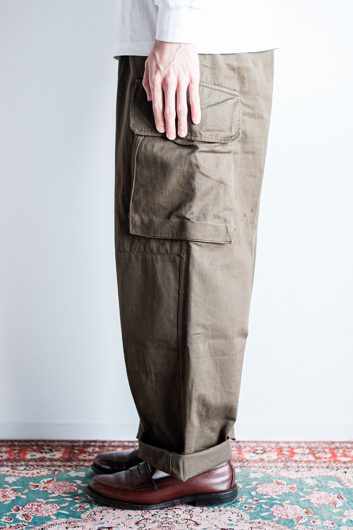 [~ 60's] French Army M47 Field Trousers Size.25 "Dead Stock"