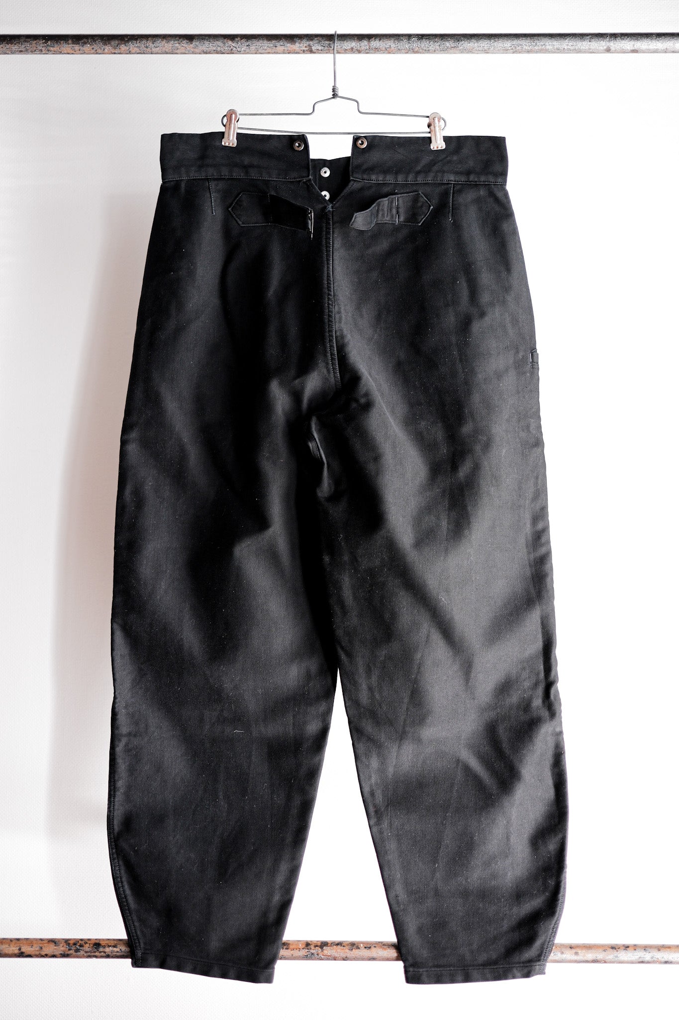 ［~50's］French Vintage Black Moleskin Work Pants "Adolphe Lafont"