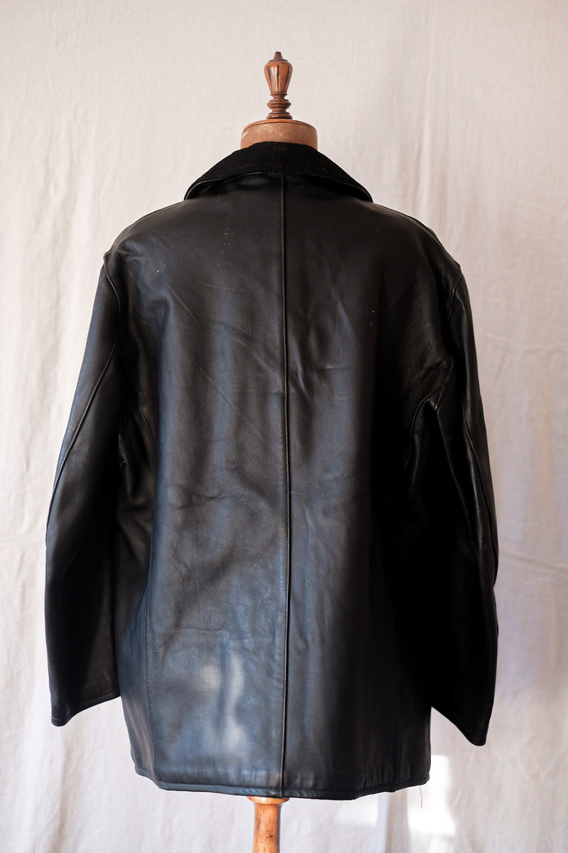 [~ 50's] แจ็คเก็ตหนัง LE Corbusier Vintage French Vintage "Collar Wool" "Dead Stock"