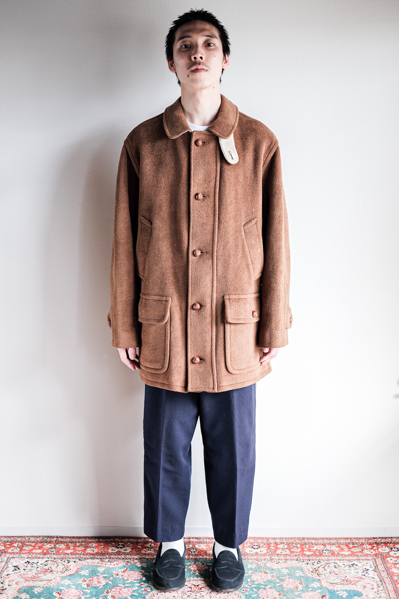 【~90's】Old INVERTERE Wool Jacket With Chin Strap "Moorbrook"