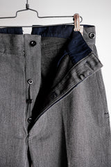 [~ 30's] French Vintage Salt & Pepper Cotton Twil ทำงานกางเกง "Dead Stock"