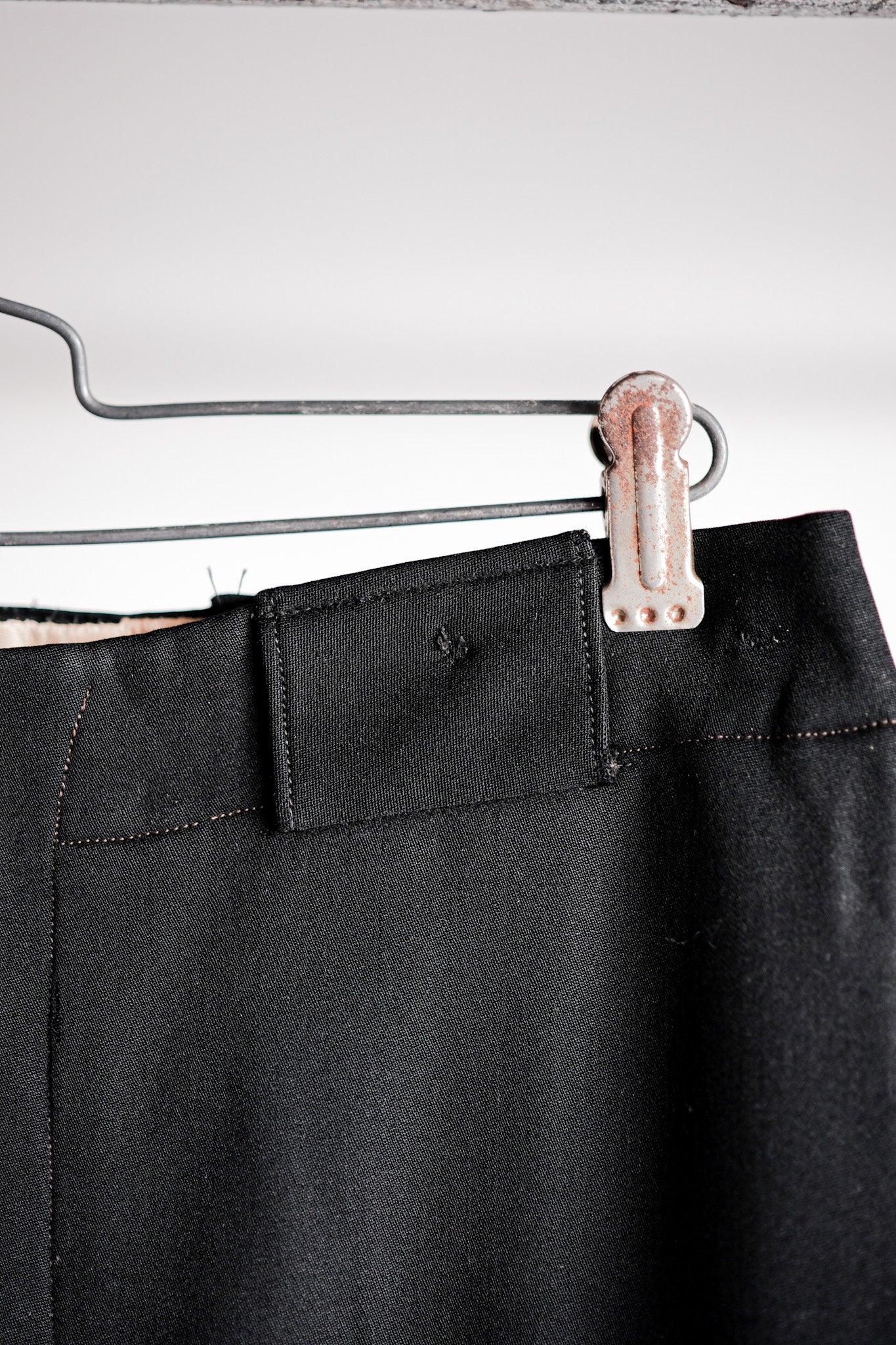 [~ 40's] French Vintage Black Wool Trousers