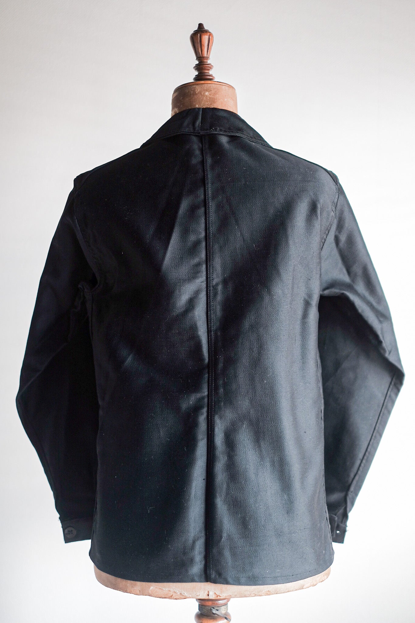 ［~30's］French Vintage Black Moleskin Work Jacket "Dead Stock"