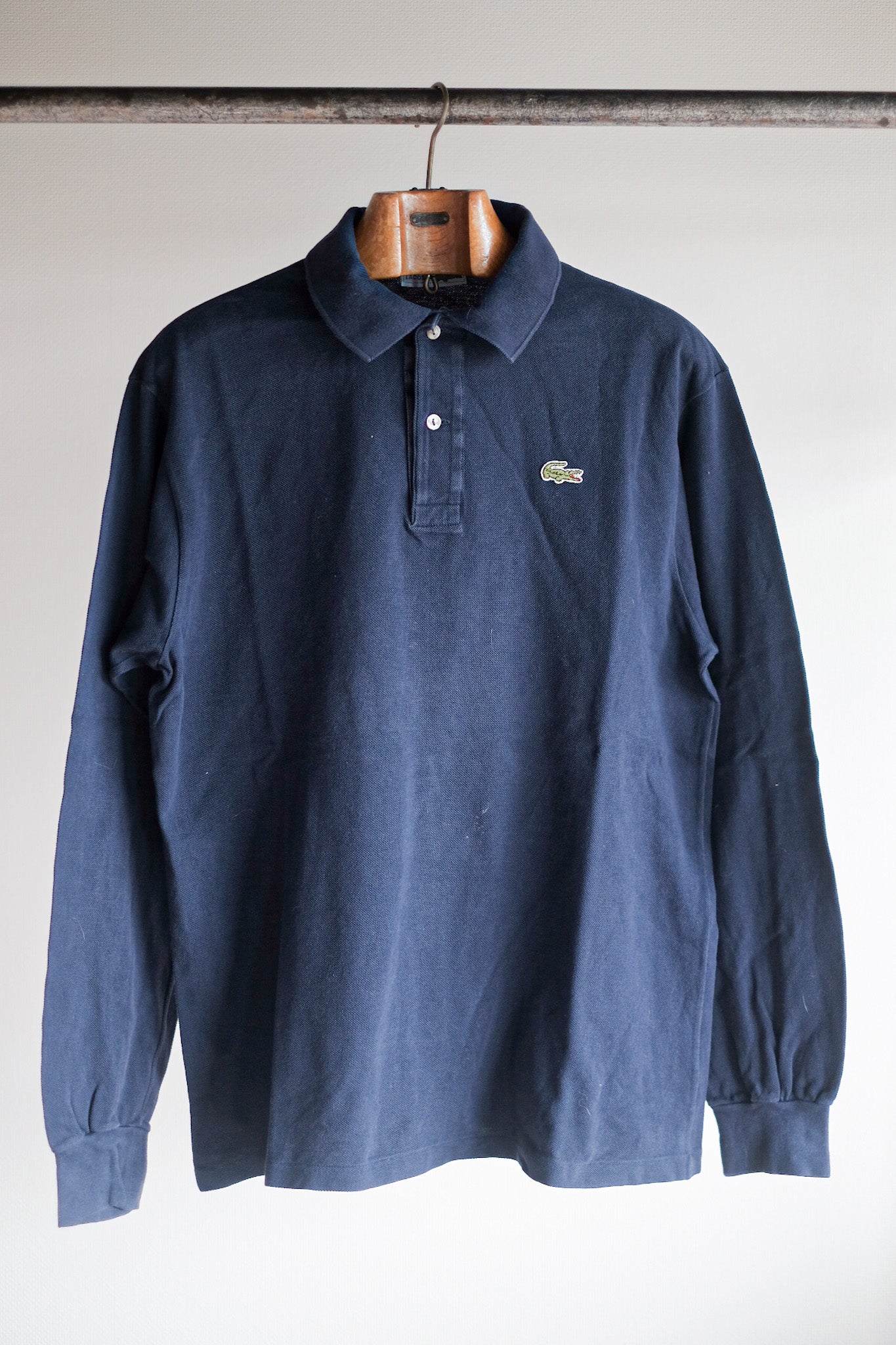 [~ 80's] Chemise Lacoste L/S Polo Shirt Size.5 "Navy"