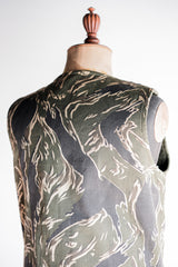 [~ 70's] American Vintage Tiger Stripe Camouflage เสื้อกั๊กย้อนกลับได้