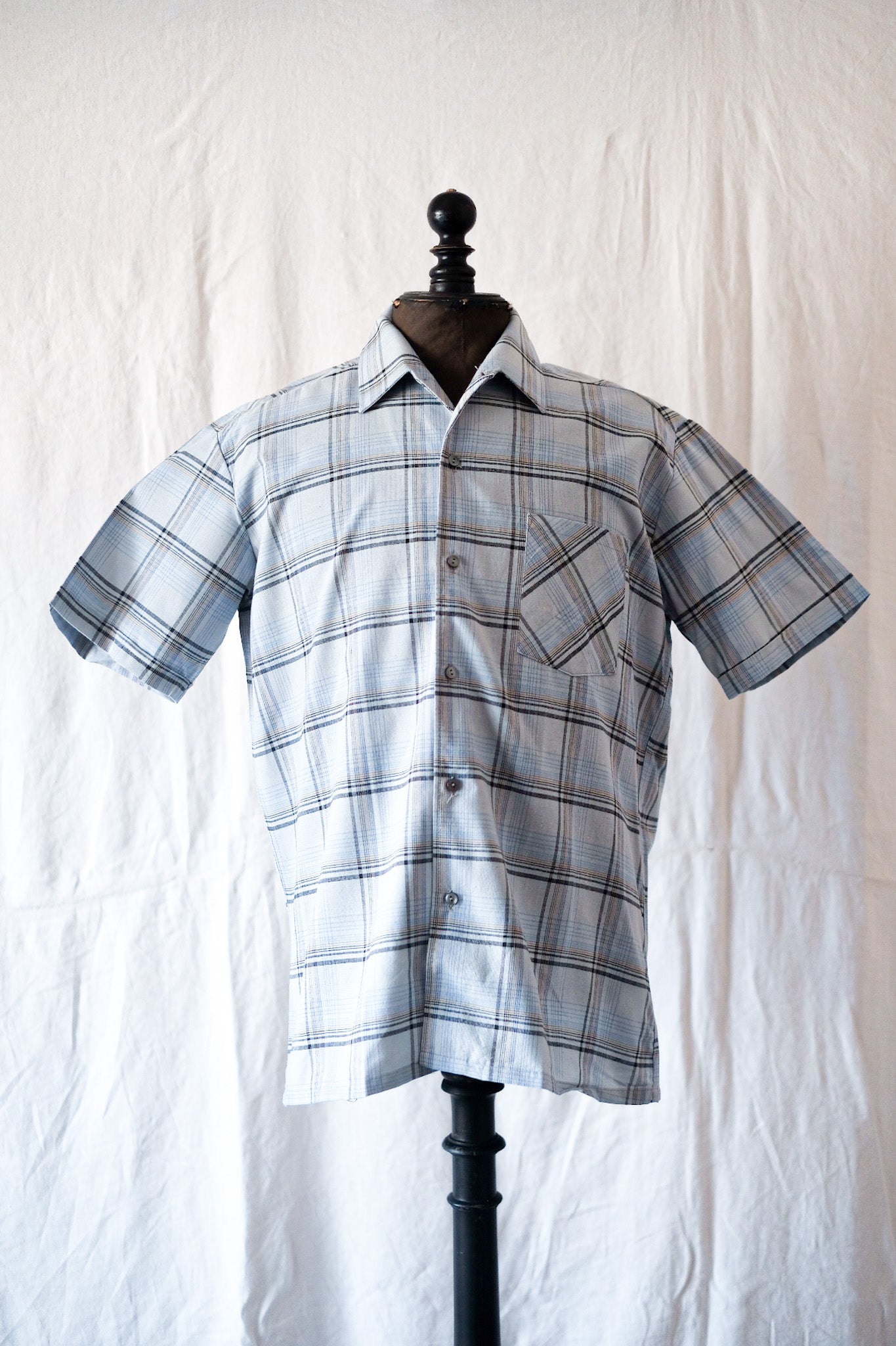 [~ 70 년대] 프랑스 빈티지 짧은 슬리브 셔츠 "데드 스톡"