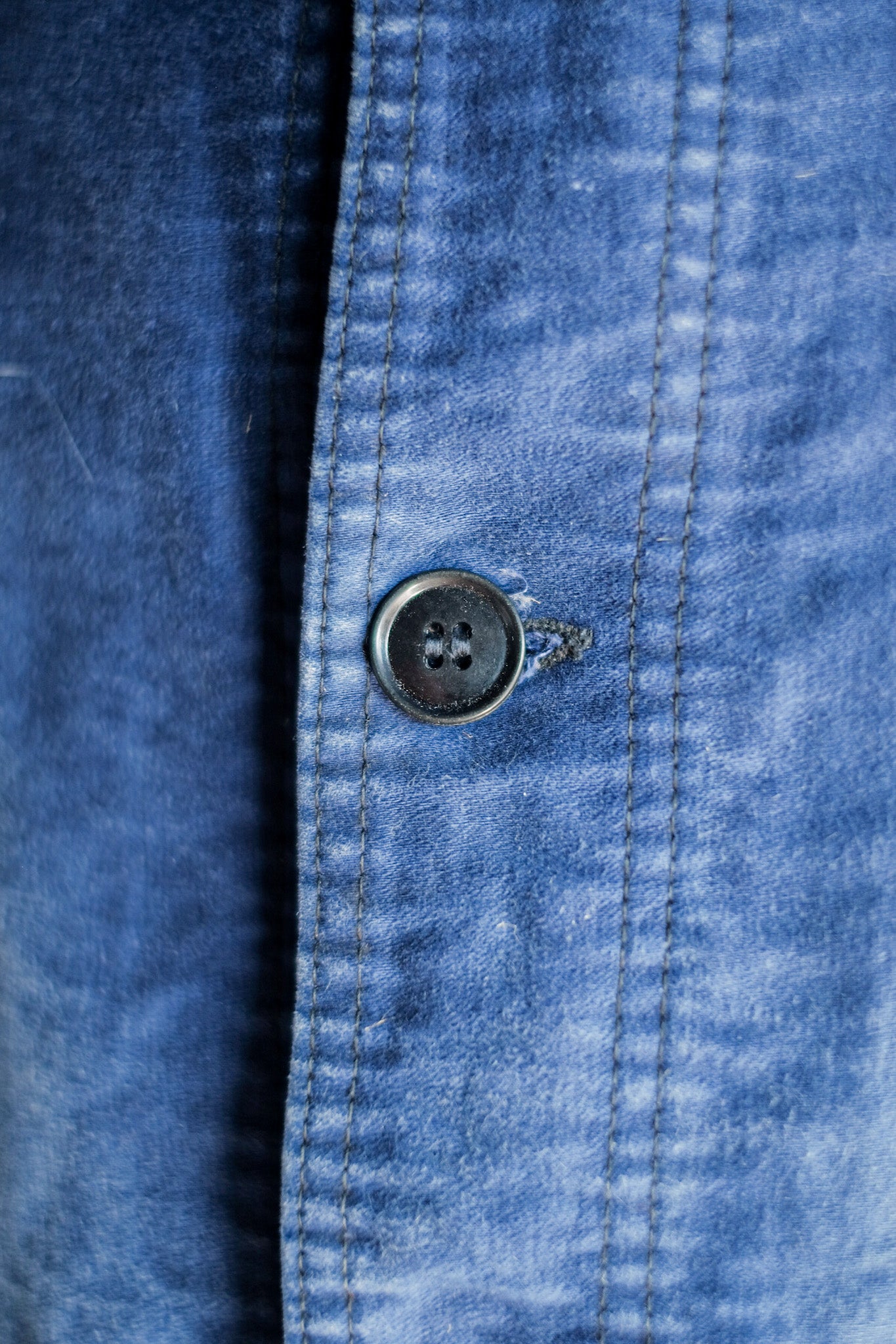 ［~50's］French Vintage Blue Moleskin Work Jacket "Le Mont St. Michel"