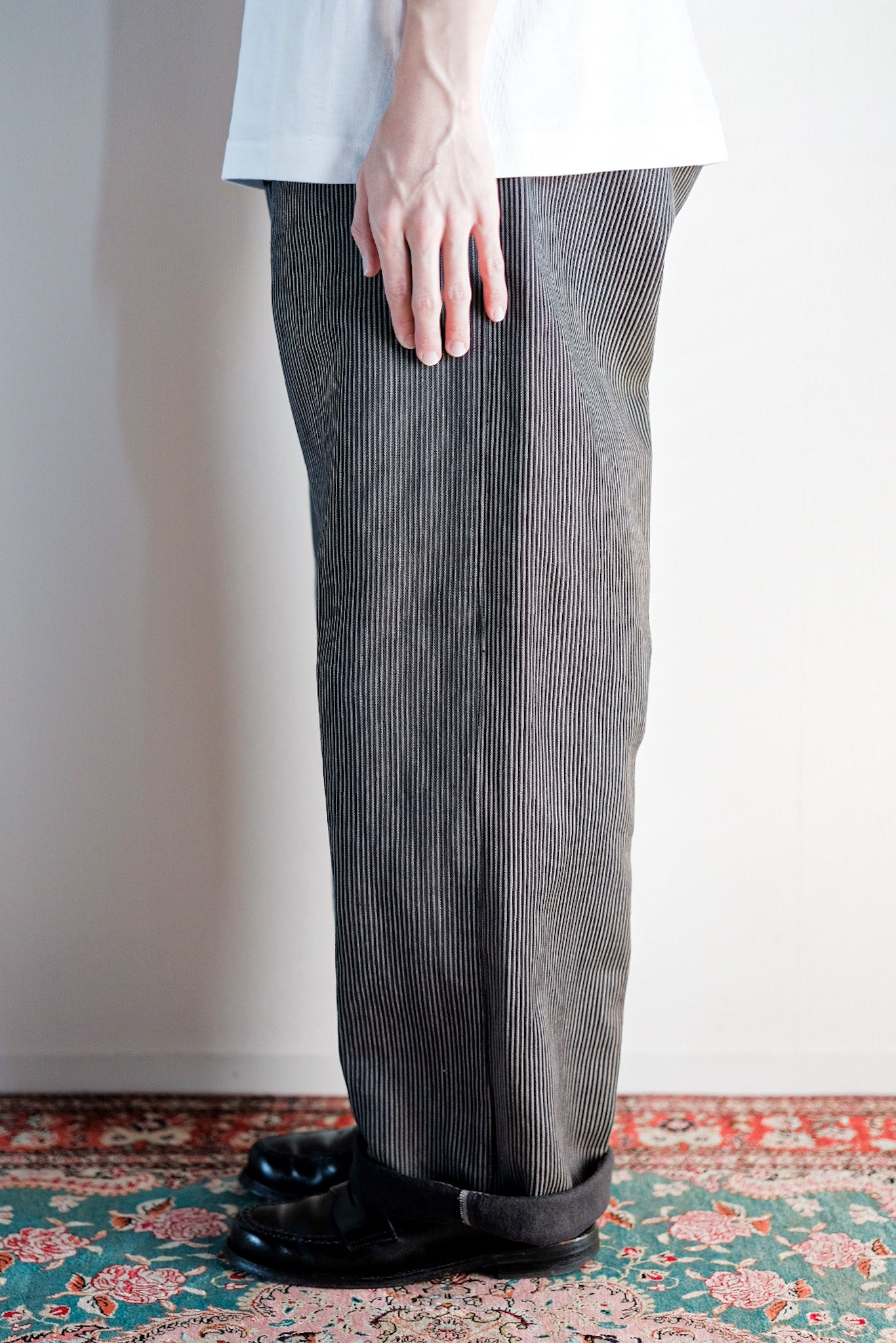 ［~30's］French Vintage Cotton Pique Striped Work Pants "Dead Stock"