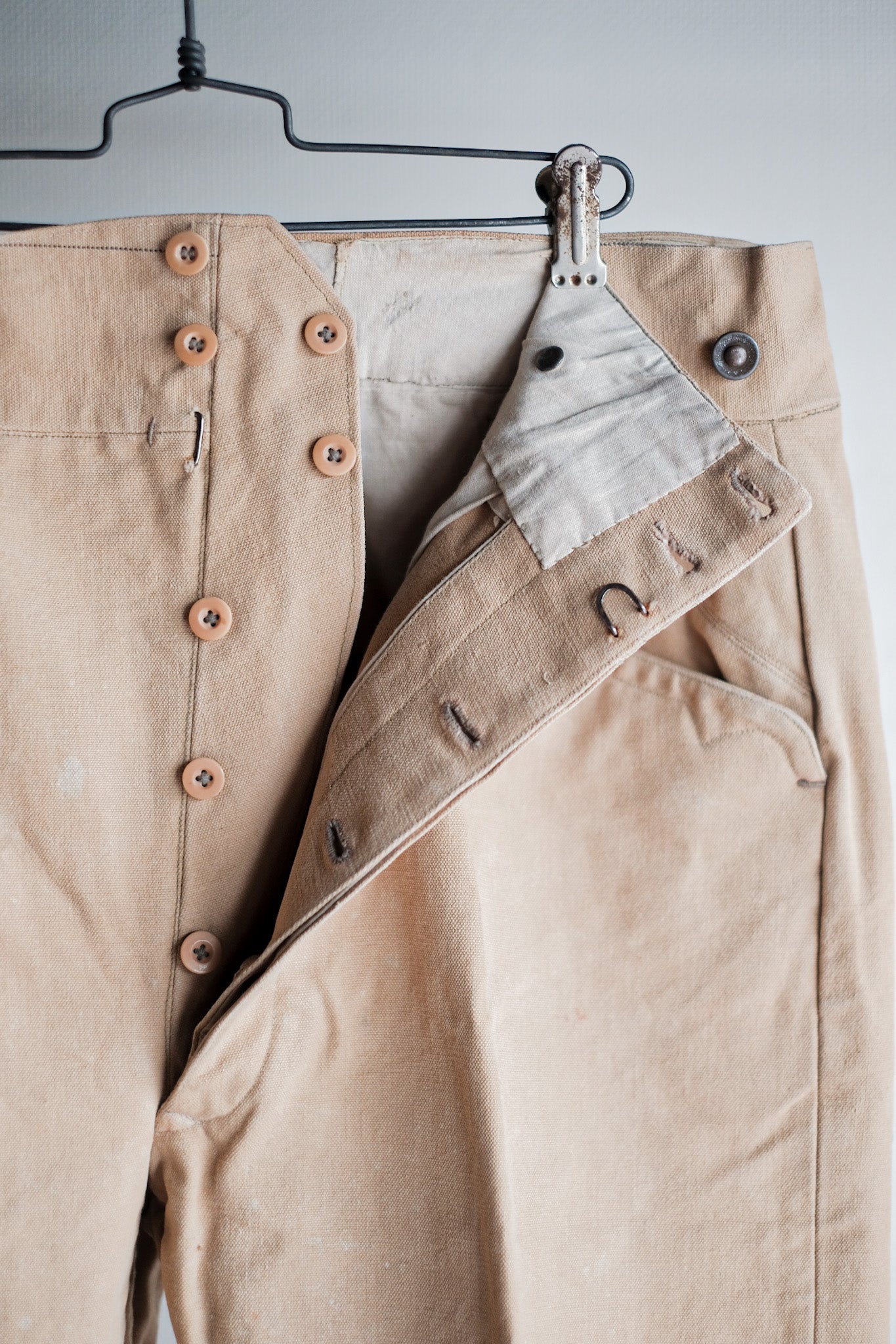 ［~30's］French Vintage Cotton Canvas Work Pants