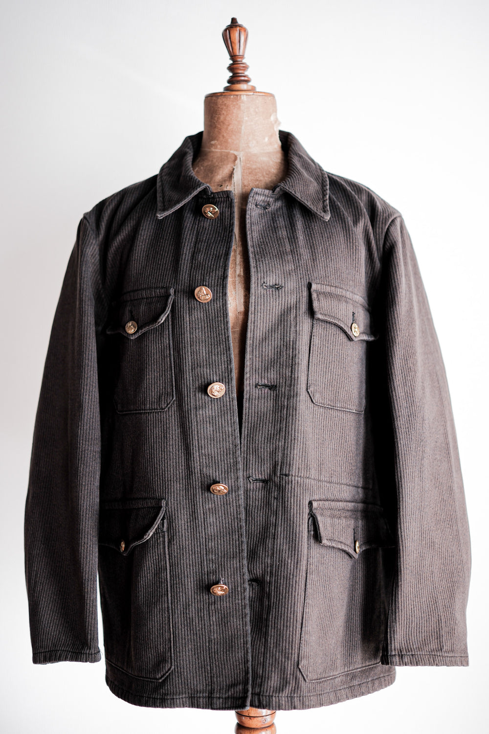 ［~50's］French Vintage Brown Cotton Pique Hunting Jacket