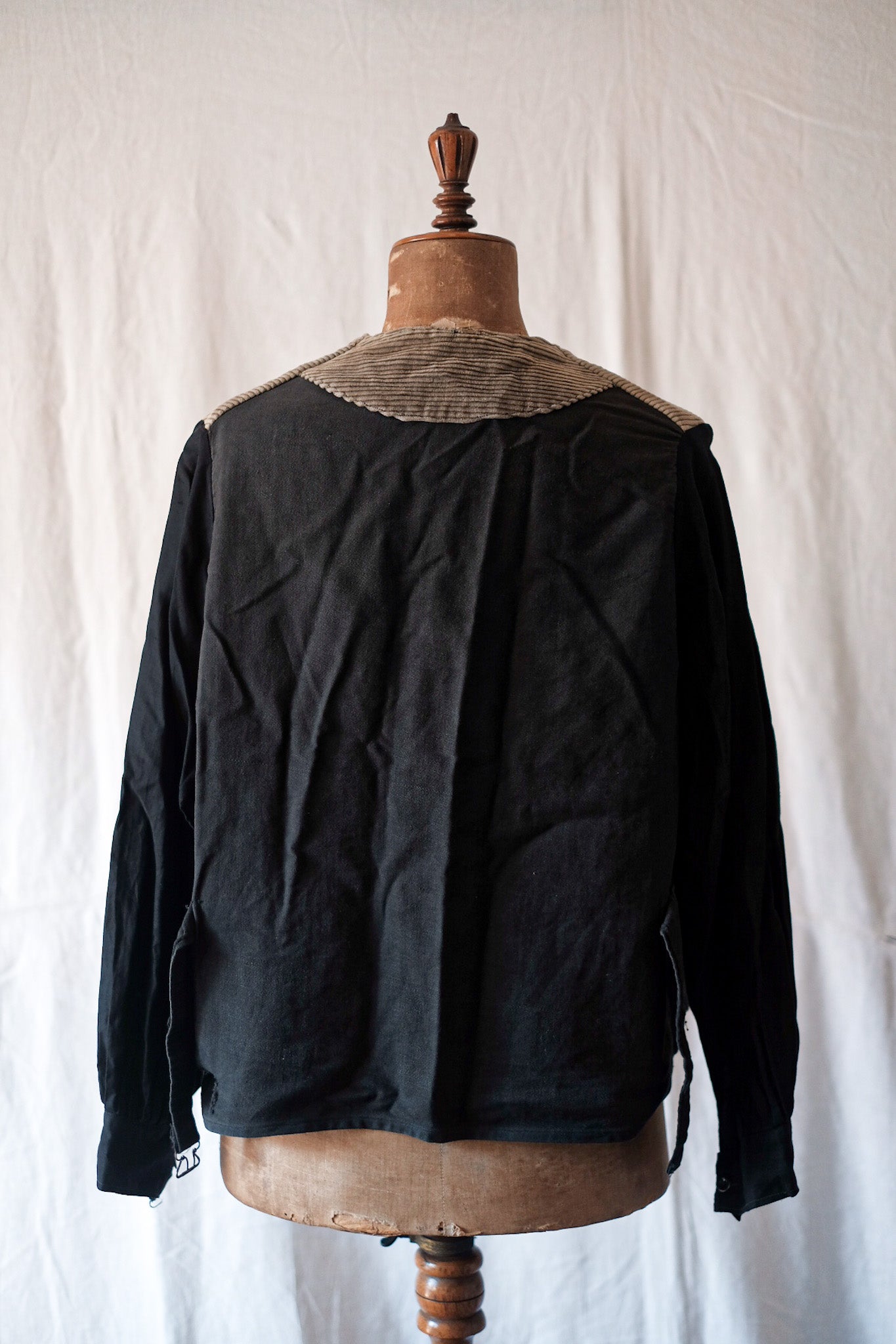[~ 30's] French Vintage Gray Brown Corduroy Gilet Jacket